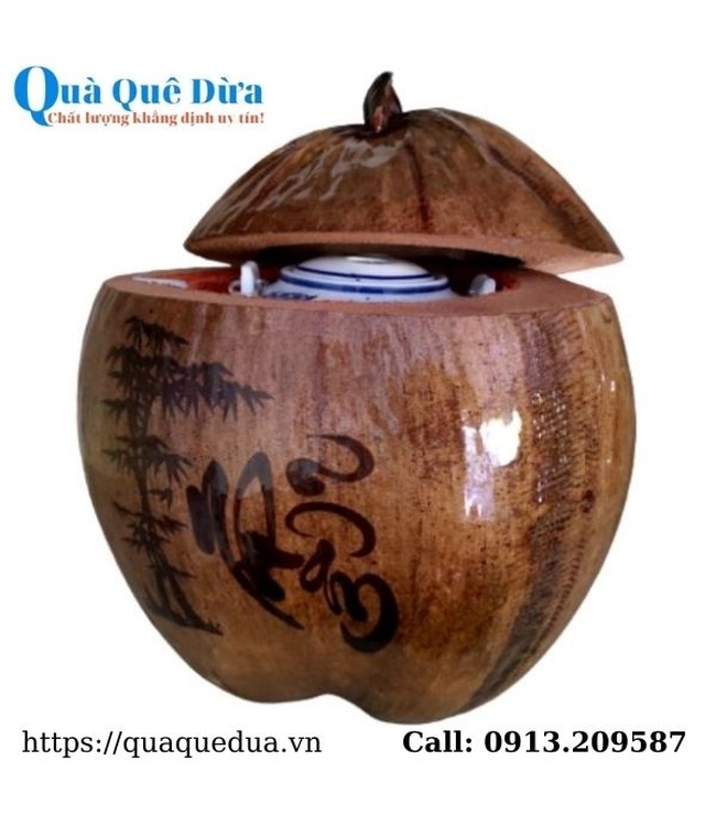 Vỏ Ủ Bình Trà Trái Dừa Hoa Văn Lồng Chữ Nhẫn Và Bình Trà 400 - 950ml